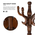 Appendiabiti da terra retrò creativo in legno massello di frassino con 8 ganci, per cappotti/cappelli/sciarpe (soggiorno/camera da letto)