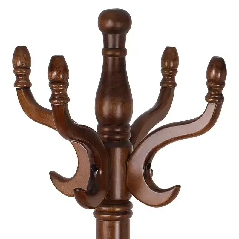 Appendiabiti da terra retrò creativo in legno massello di frassino con 8 ganci, per cappotti/cappelli/sciarpe (soggiorno/camera da letto)