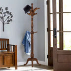 Appendiabiti da terra retrò creativo in legno massello di frassino con 8 ganci, per cappotti/cappelli/sciarpe (soggiorno/camera da letto)