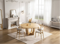 MAYEERTY 42 Wood Round Dining Table for 4, Farmhouse Modern Kitchen & Dining Room Table