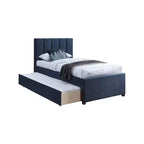 Letto estraibile doppio in tessuto effetto lino