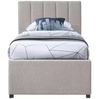 Letto estraibile doppio in tessuto effetto lino