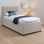 Meridian Furniture,Harper Linen Textured Fabric Twin Trundle Bed