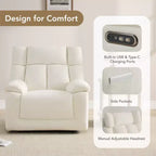 Poltrona reclinabile per cameretta Power Lay Flat con altoparlanti Bluetooth e supporto lombare elettrico