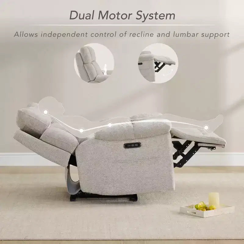 Poltrona reclinabile per cameretta Power Lay Flat con altoparlanti Bluetooth e supporto lombare elettrico