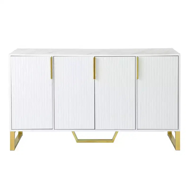 Credenza moderna, credenza a buffet con 3 ante e 4 ripiani, mobiletto contenitore per soggiorno, sala da pranzo, cucina