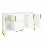 Credenza moderna, credenza a buffet con 3 ante e 4 ripiani, mobiletto contenitore per soggiorno, sala da pranzo, cucina
