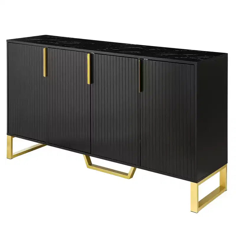Credenza moderna, credenza a buffet con 3 ante e 4 ripiani, mobiletto contenitore per soggiorno, sala da pranzo, cucina