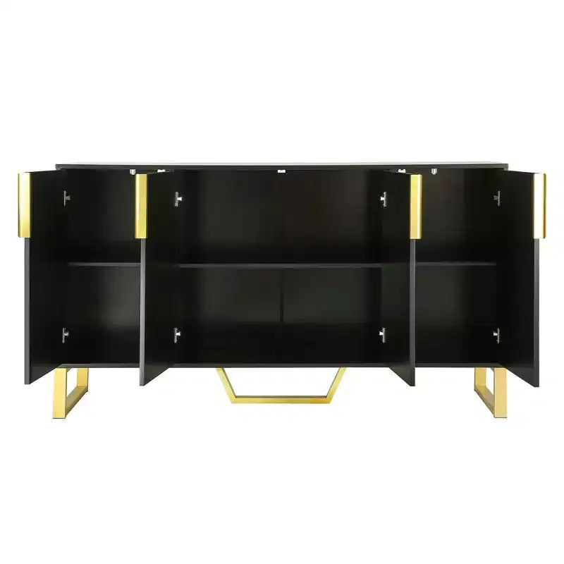 Credenza moderna, credenza a buffet con 3 ante e 4 ripiani, mobiletto contenitore per soggiorno, sala da pranzo, cucina