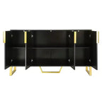 Credenza moderna, credenza a buffet con 3 ante e 4 ripiani, mobiletto contenitore per soggiorno, sala da pranzo, cucina