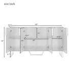 Credenza moderna, credenza a buffet con 3 ante e 4 ripiani, mobiletto contenitore per soggiorno, sala da pranzo, cucina
