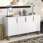 Credenza moderna, credenza a buffet con 3 ante e 4 ripiani, mobiletto contenitore per soggiorno, sala da pranzo, cucina