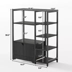 Mobile da Cucina a 5 Ripiani con Ante, Scaffale Multifunzione Indipendente da 97 cm per Microonde e Caffè, Scaffale di Stoccaggio per Cucina, Soggiorno e Ufficio