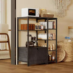 Mobile da Cucina a 5 Ripiani con Ante, Scaffale Multifunzione Indipendente da 97 cm per Microonde e Caffè, Scaffale di Stoccaggio per Cucina, Soggiorno e Ufficio