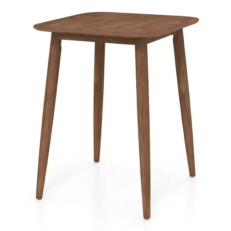 Tavolo da cucina in legno massello di gomma da 91 cm stile rustico con base a piedistallo robusta