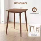 Tavolo da cucina in legno massello di gomma da 91 cm stile rustico con base a piedistallo robusta