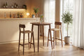 Tavolo da cucina in legno massello di gomma da 91 cm stile rustico con base a piedistallo robusta