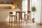 Tavolo da cucina in legno massello di gomma da 91 cm stile rustico con base a piedistallo robusta