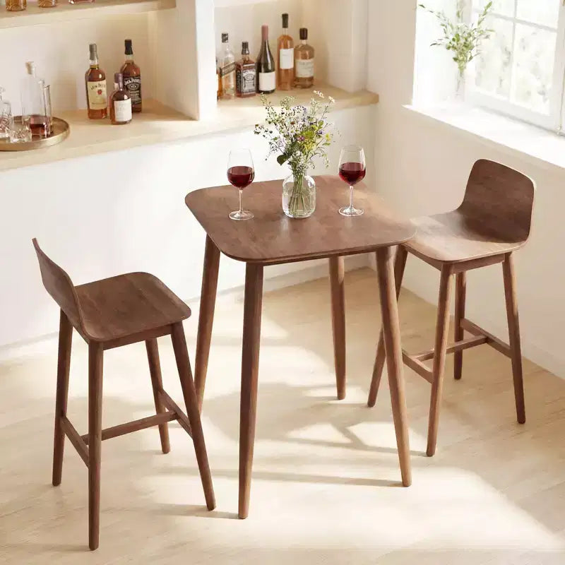 Tavolo da cucina in legno massello di gomma da 91 cm stile rustico con base a piedistallo robusta