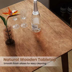 Tavolo da cucina in legno massello di gomma da 91 cm stile rustico con base a piedistallo robusta