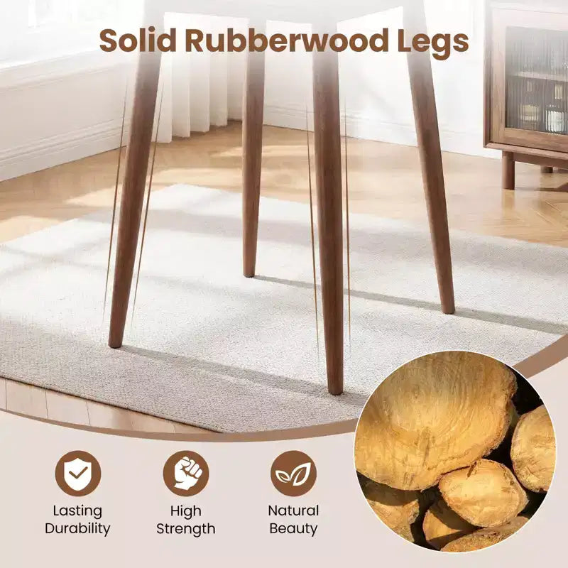 Tavolo da cucina in legno massello di gomma da 91 cm stile rustico con base a piedistallo robusta