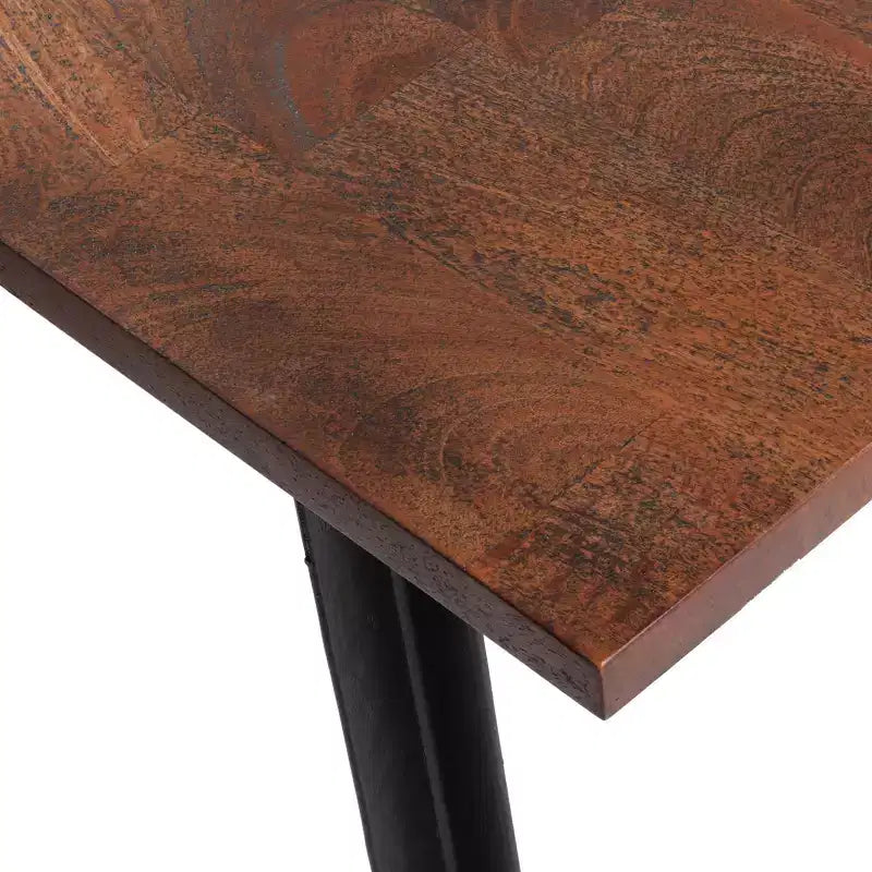Panca da pranzo Pisgah artigianale moderna industriale in legno di mango marrone/nero - Struttura in ferro, posti a sedere per 2