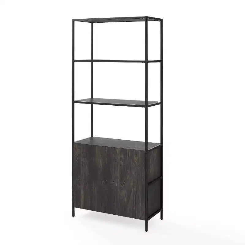 Etagere grande da 204 cm Frassino marrone - Stile industriale, 5 ripiani, Struttura in acciaio