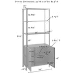Etagere grande da 204 cm Frassino marrone - Stile industriale, 5 ripiani, Struttura in acciaio
