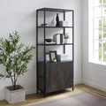 Etagere grande da 204 cm Frassino marrone - Stile industriale, 5 ripiani, Struttura in acciaio