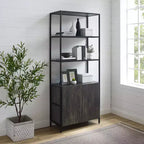 Etagere grande da 204 cm Frassino marrone - Stile industriale, 5 ripiani, Struttura in acciaio