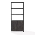 Etagere grande da 204 cm Frassino marrone - Stile industriale, 5 ripiani, Struttura in acciaio
