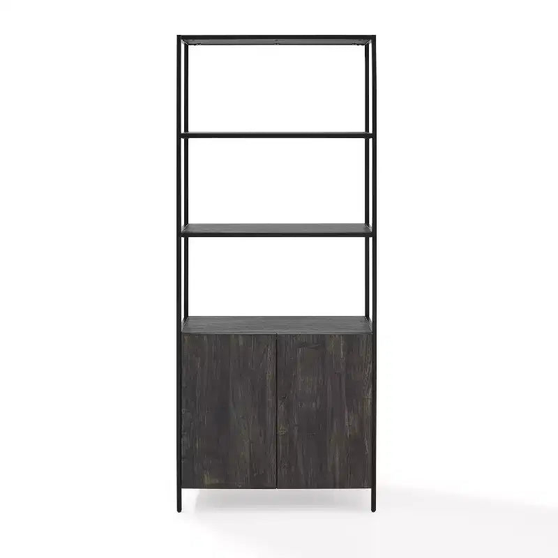 Etagere grande da 204 cm Frassino marrone - Stile industriale, 5 ripiani, Struttura in acciaio