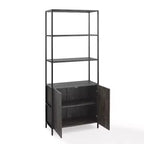 Etagere grande da 204 cm Frassino marrone - Stile industriale, 5 ripiani, Struttura in acciaio