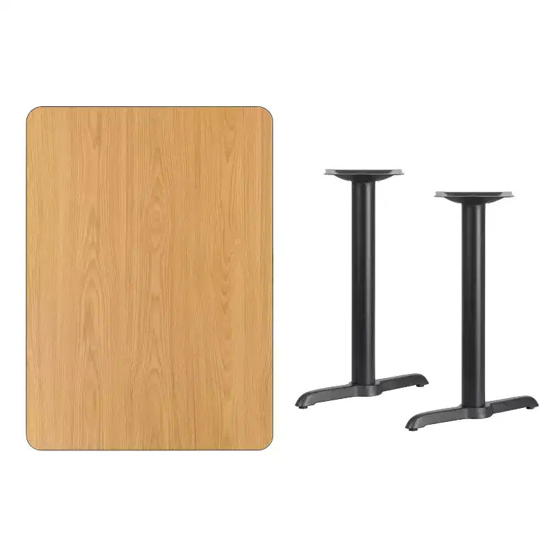 Tavolo in laminato rettangolare 30x42 con basi ad altezza tavolo 5x22