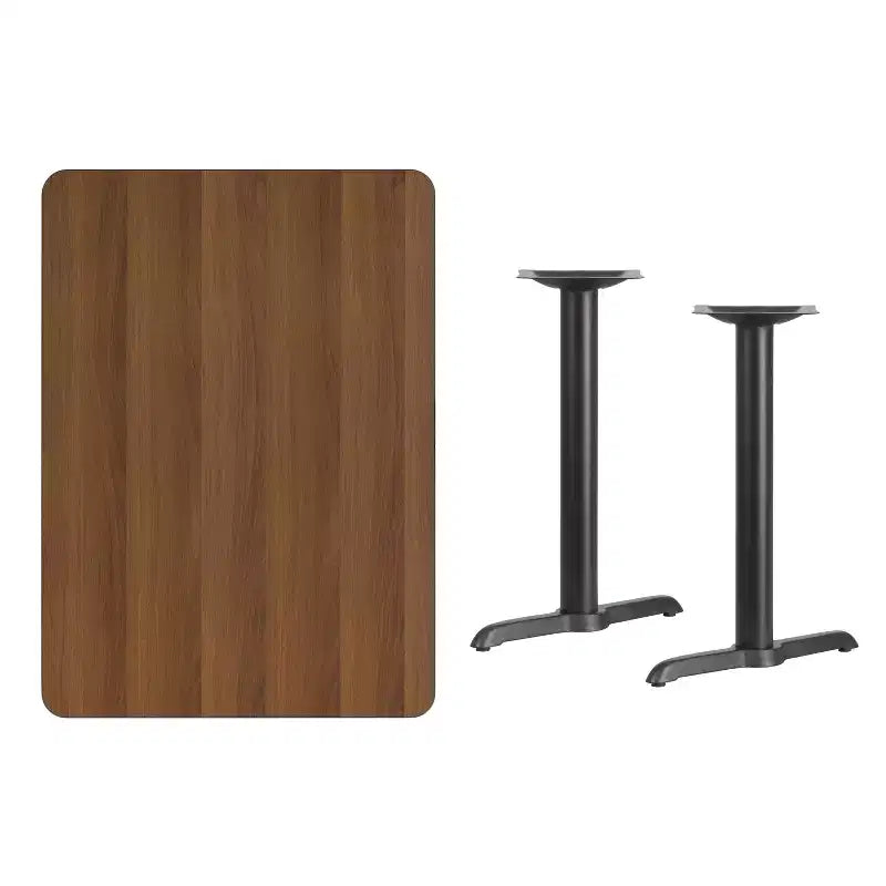Tavolo in laminato rettangolare 30x42 con basi ad altezza tavolo 5x22