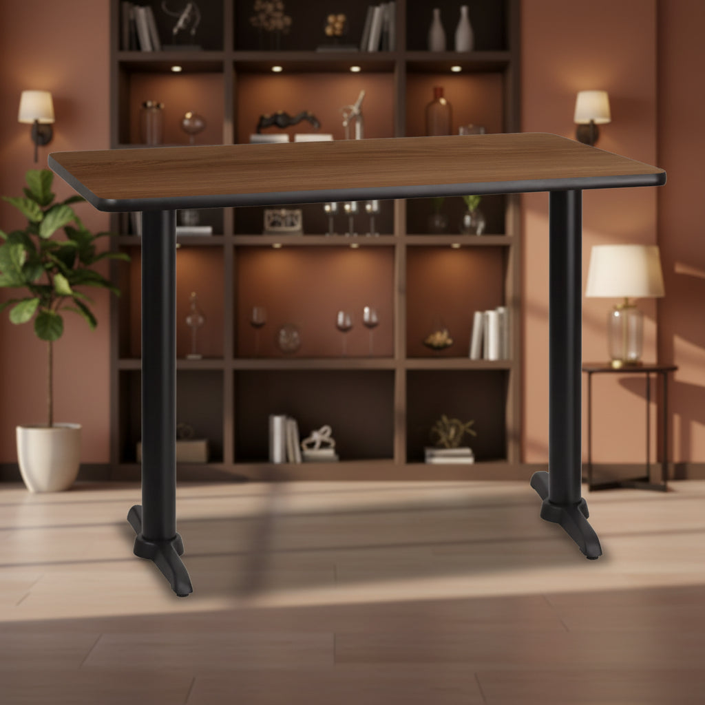 Emma and Oliver 30x42 Rectangular Laminate Table with 5x22 Table Height Bases