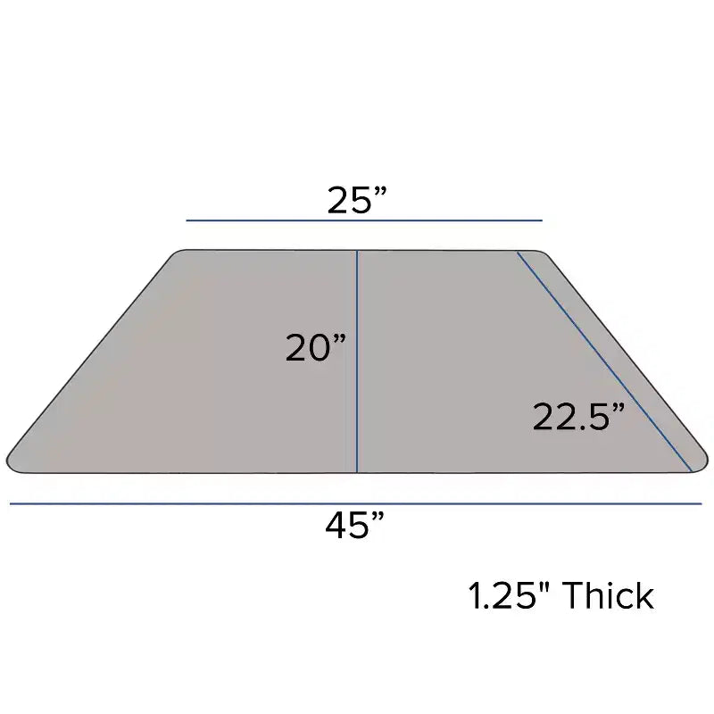 Tavolo attività mobile regolabile laminato HP grigio trapezoidale 22.5x45