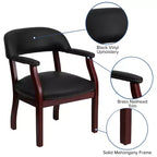 Sedia per conferenze Emma e Oliver con borchie decorative