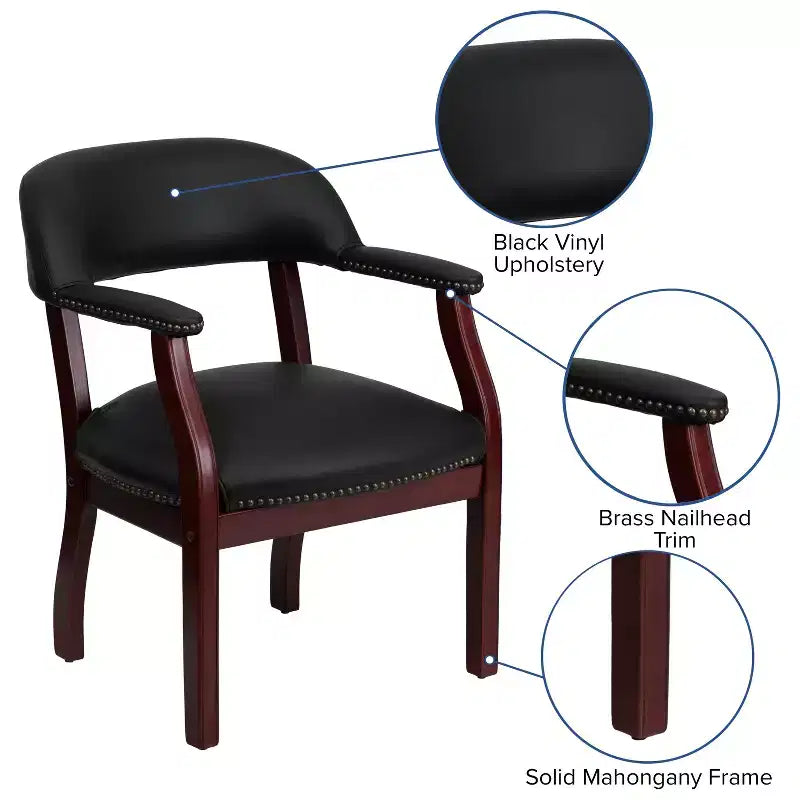 Sedia per conferenze Emma e Oliver con borchie decorative