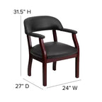 Sedia per conferenze Emma e Oliver con borchie decorative