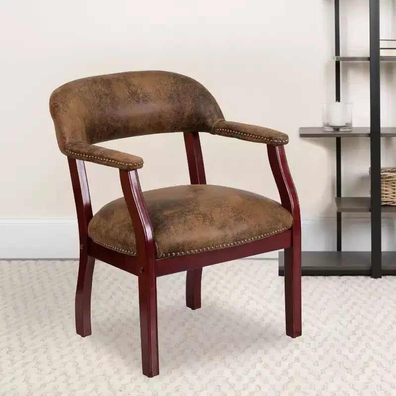 Sedia per conferenze Emma e Oliver con borchie decorative