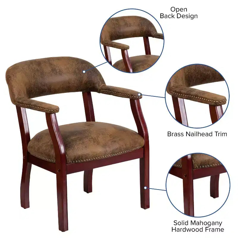 Sedia per conferenze Emma e Oliver con borchie decorative