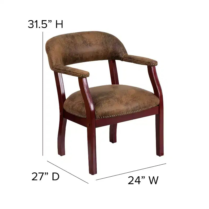 Sedia per conferenze Emma e Oliver con borchie decorative