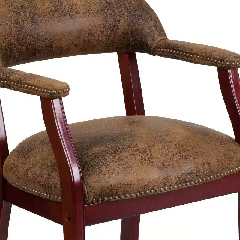 Sedia per conferenze Emma e Oliver con borchie decorative