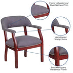 Sedia per conferenze Emma e Oliver con borchie decorative