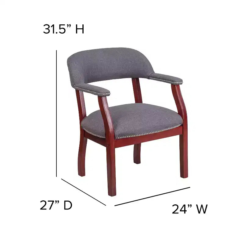 Sedia per conferenze Emma e Oliver con borchie decorative