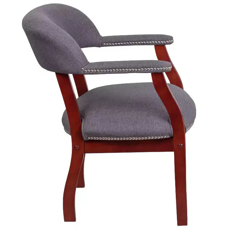 Sedia per conferenze Emma e Oliver con borchie decorative
