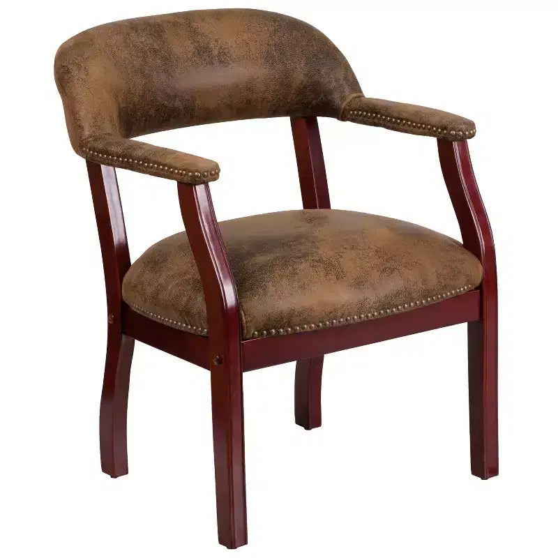 Sedia per conferenze Emma e Oliver con borchie decorative
