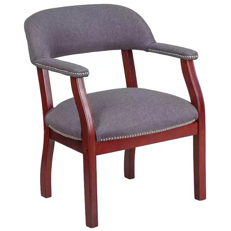 Sedia per conferenze Emma e Oliver con borchie decorative