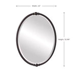 Specchio da parete ovale 32 3/4, bronzo lucidato a olio